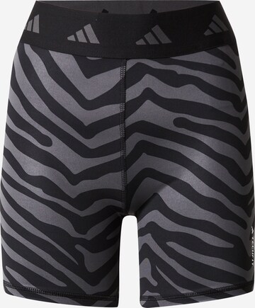 ADIDAS PERFORMANCE Skinny Παντελόνι φόρμας 'Hyperglam Techfit Zebra High-Waisted' σε μαύρο: μπροστά