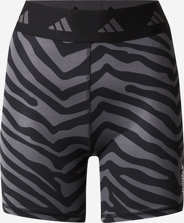ADIDAS PERFORMANCE Skinny Sportnadrágok 'Hyperglam Techfit Zebra High-Waisted' - fekete: elől