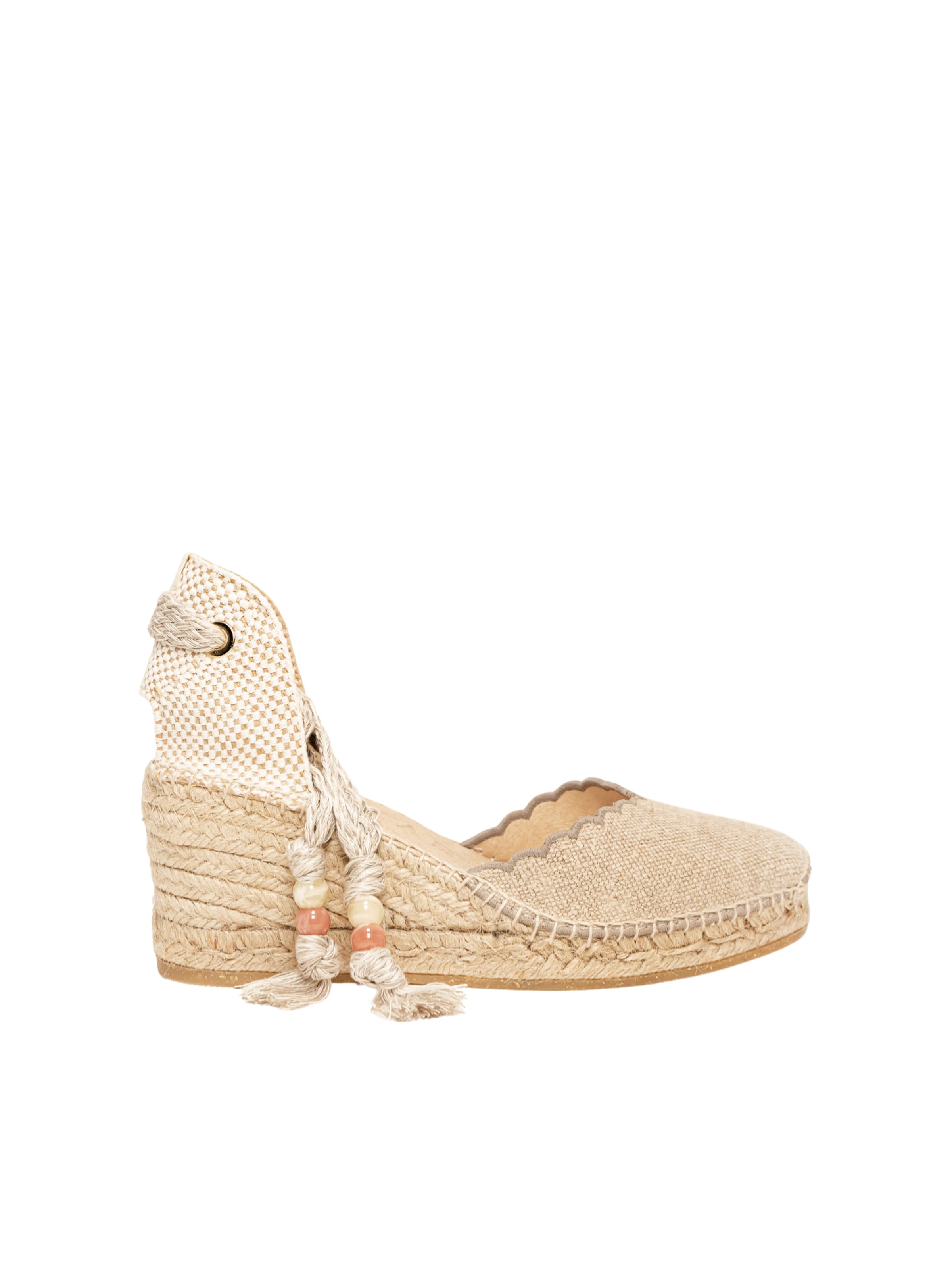 Alhamas Sandal 'Alpargata Cuña 7 cm' in Grey: front