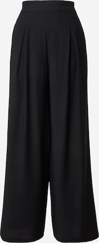 SublevelWide Leg/ Široke nogavice Hlače s naborima - crna boja: prednji dio