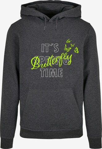 Merchcode Sweatshirt 'It´s Spring Time' in Grijs: voorkant