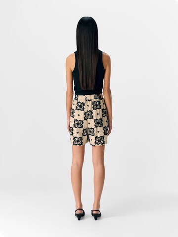 OBJECT Loose fit Trousers 'OBJella' in Beige