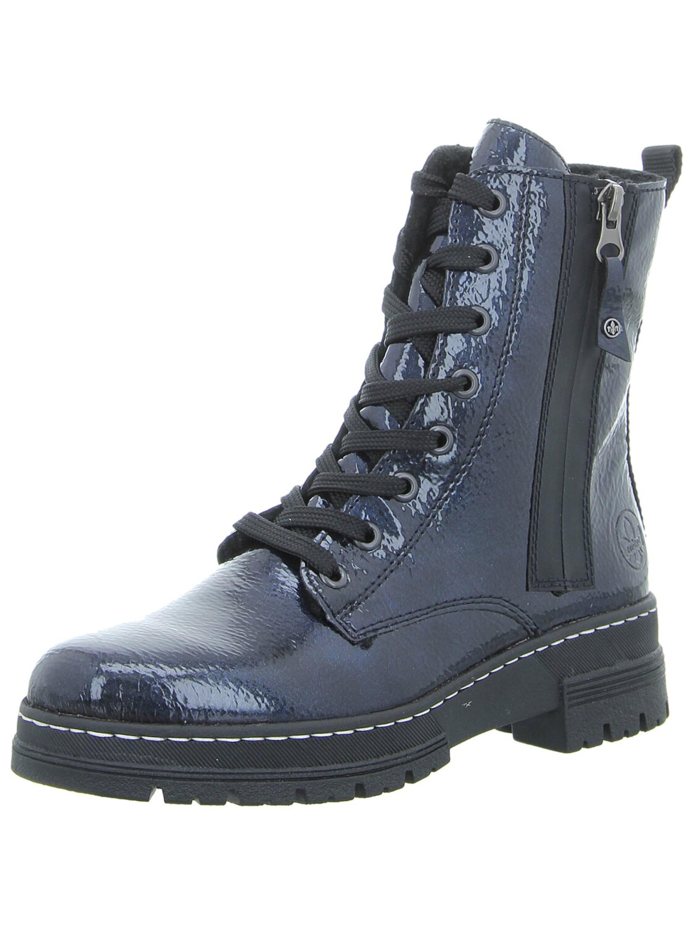 Rieker Schnürstiefel 'Schnürstiefelette Damen 73821-14 Kunststoff (Synthetik) in blau'‌‌‌‌‌‌‌‌‌‌ in Blau: Vorderseite