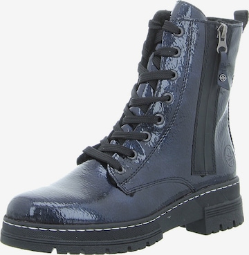 Rieker Veterlaarzen 'Schnürstiefelette Damen 73821-14 Kunststoff (Synthetik) in blau' in Blauw: voorkant