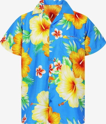 King Kameha Shirt 'Paradise Flower' in Blau: Vorderseite