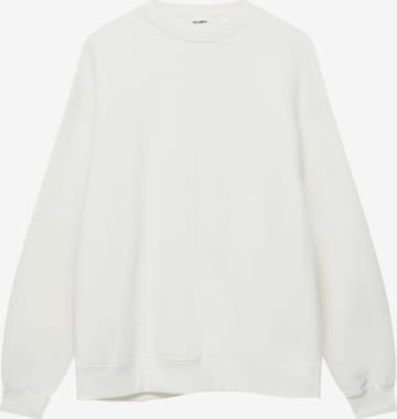 Sweat-shirt Pull&Bear en blanc : devant