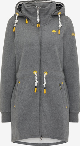 Schmuddelwedda Zip-Up Hoodie in Grey: front