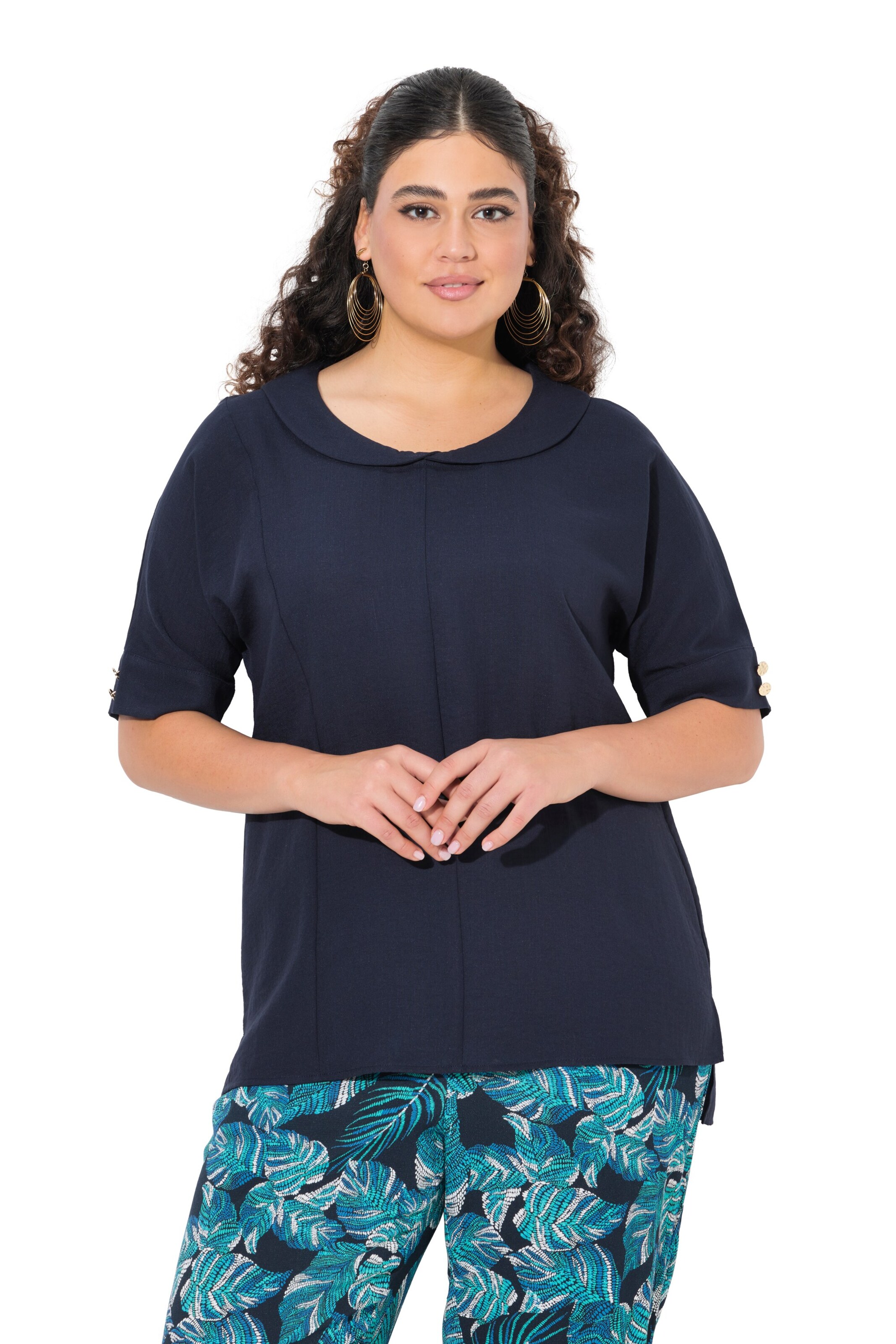 Ulla Popken Blouse in Blauw: voorkant