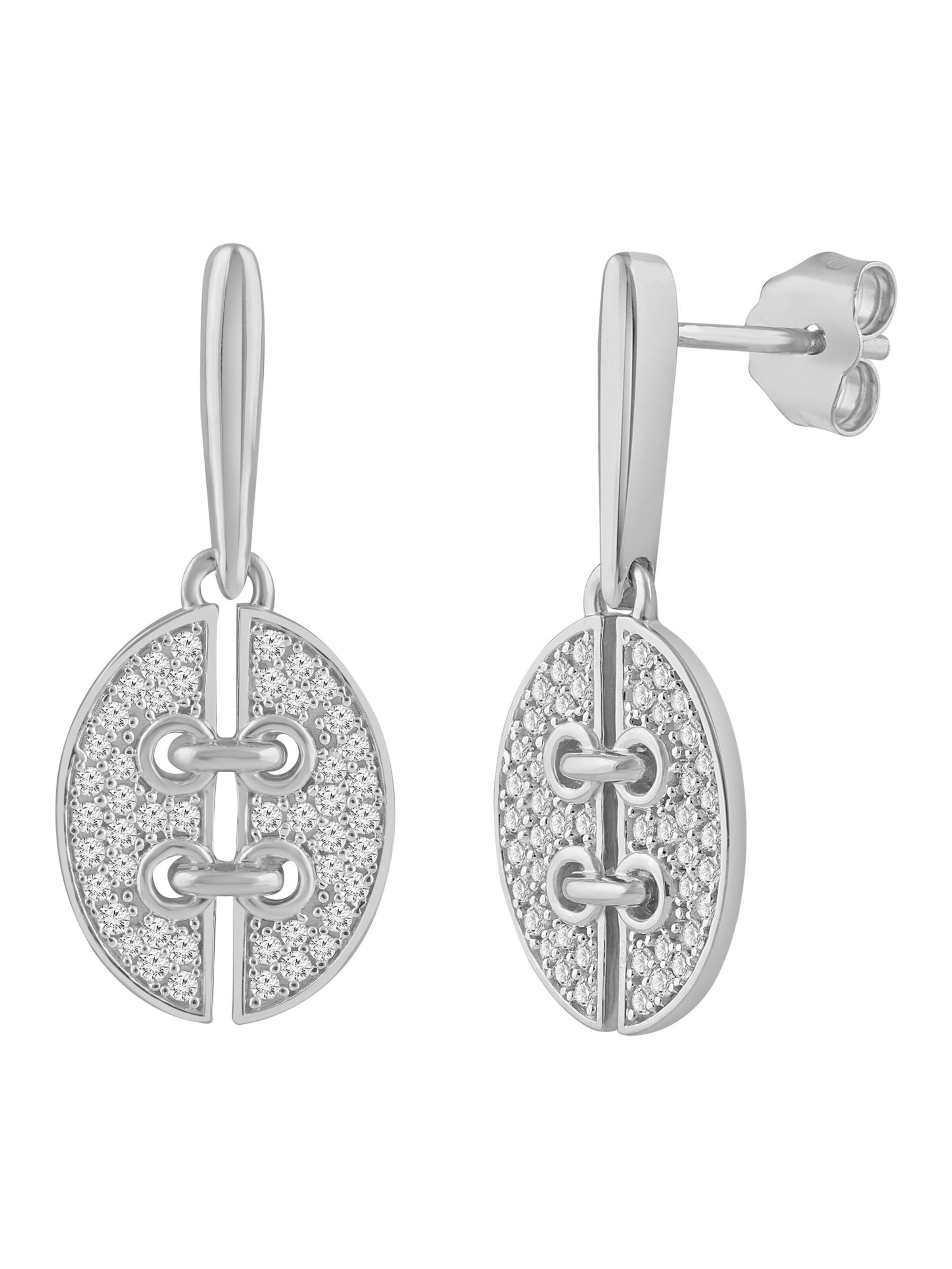 Diamant Exquis - Pendientes 'Ohrringe aus 585 Weißgold mit Diamant' en plata