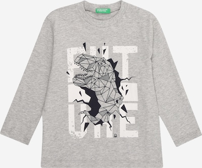 UNITED COLORS OF BENETTON Majica u svijetlosiva / crna / bijela, Pregled proizvoda