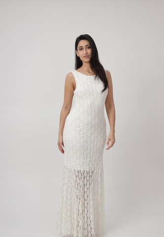 Elara Abendkleid in Beige: Vorderseite