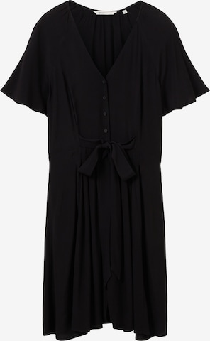 TOM TAILOR DENIM - Vestido camisero en negro: frente