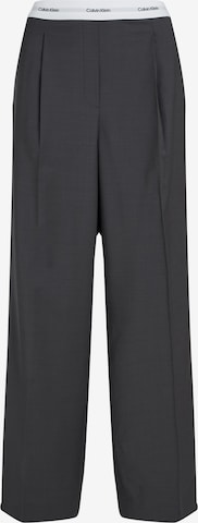 Calvin KleinWide Leg/ Široke nogavice Hlače s naborima - siva boja: prednji dio