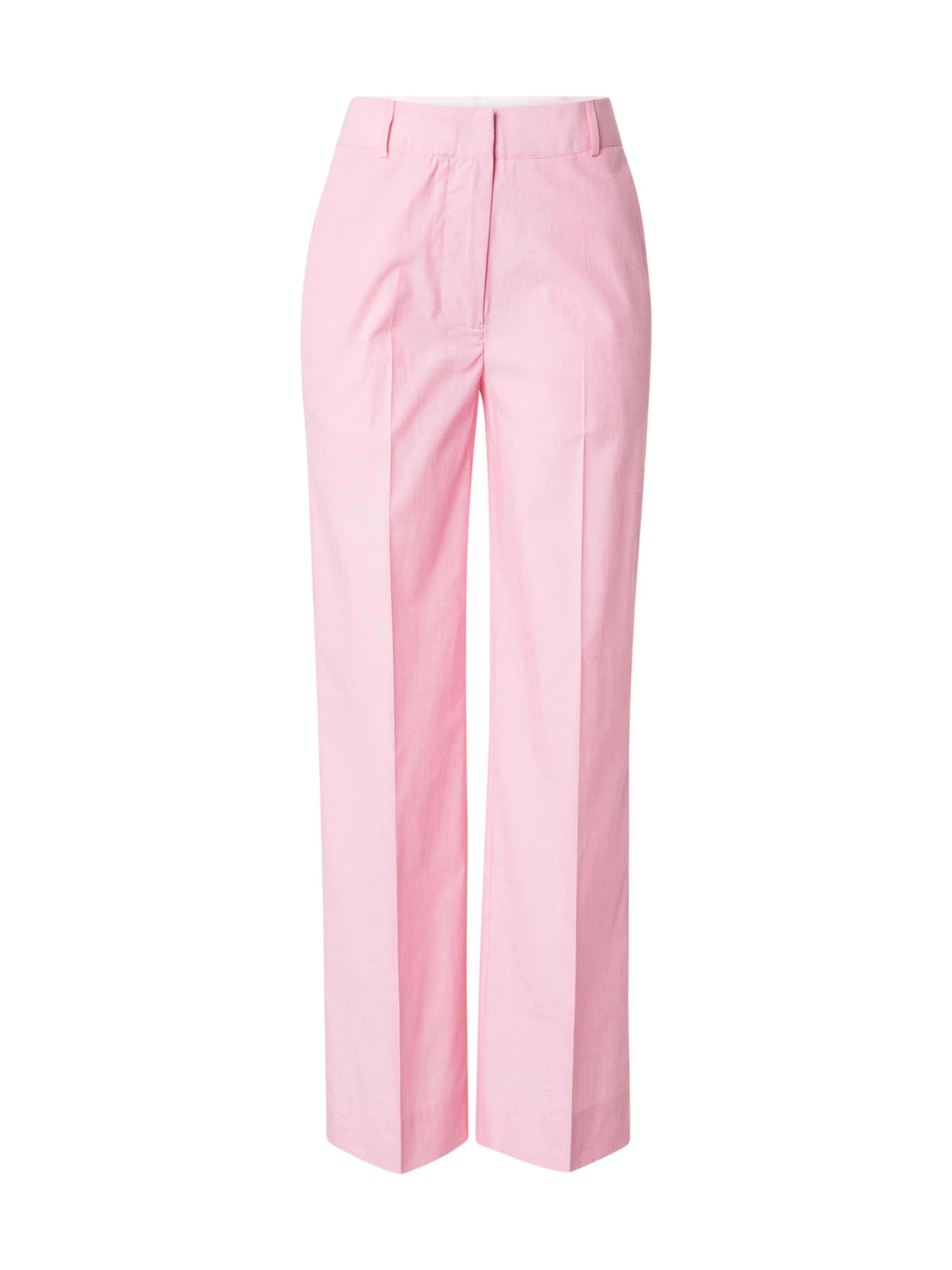 SECOND FEMALE Regular Trousers with creases 'Lucine' in Pink: front