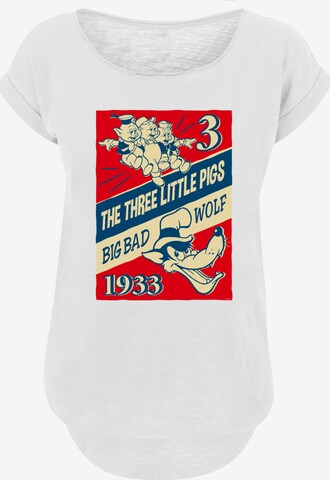 F4NT4STIC Shirt 'Disney Die Drei Kleinen Schweinchen' in White: front