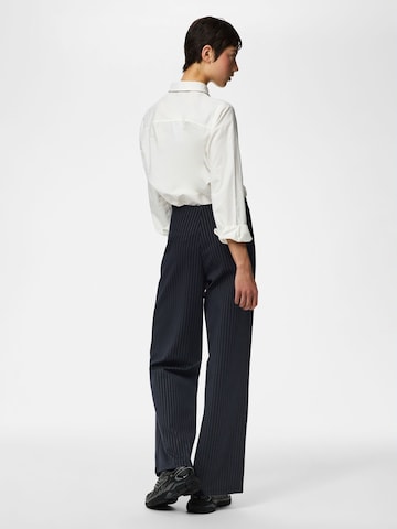 PIECES Wide leg Trousers 'PCBia' in Blue