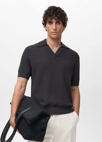 MANGO MAN Poloshirt 'Splash' in Grau: Vorderseite