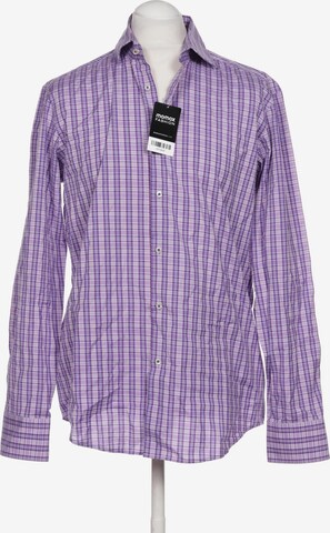 BOSS Black Button Up Shirt in L in Purple: front