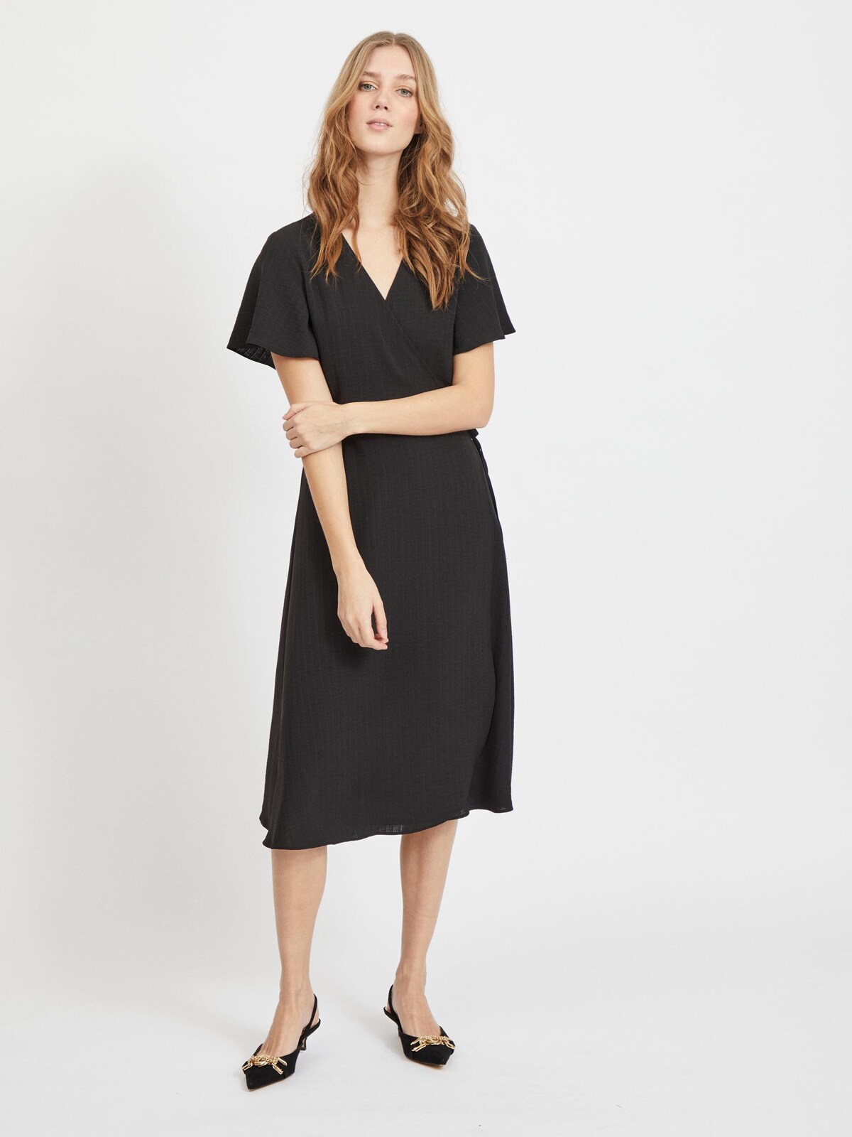 Jurk Vierkant Met Pofmouw Noraly Zwart Bl197016 210