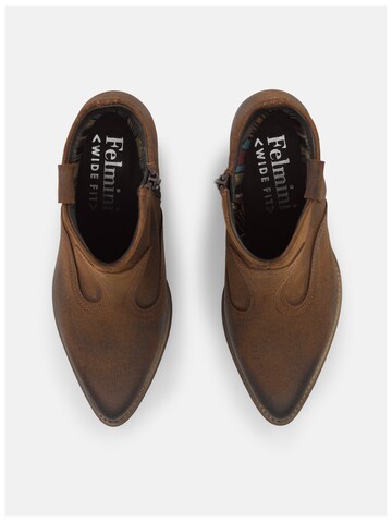 Felmini Wide Fit Booties 'Laredo W034' in Brown