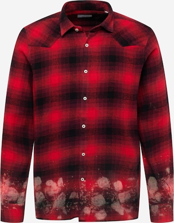 Family First Button Up Shirt in Red: front