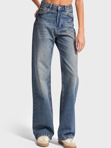 IT'S BASIC Regular Jeans 'Straight Mid Rise Jeans' in Blauw