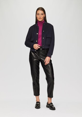 s.Oliver BLACK LABEL Regular Trousers with creases in Black