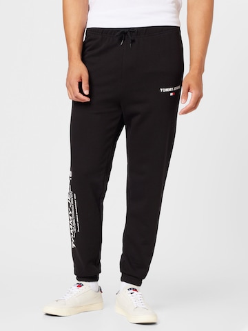 Tommy Jeans - Tapered Pantalón en negro: frente