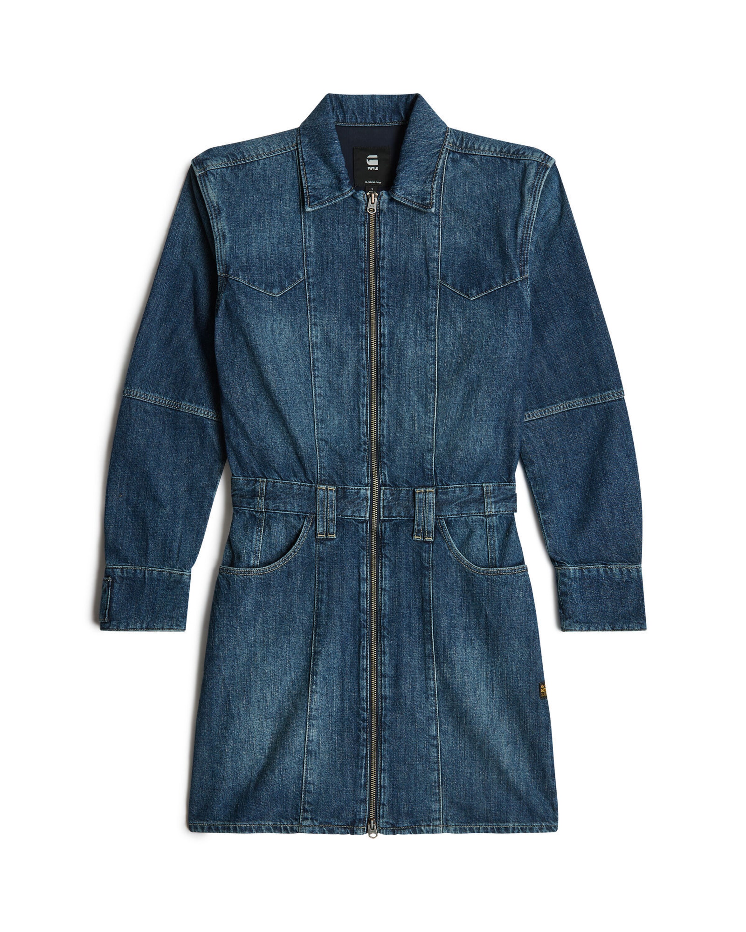 G-STAR Blousejurk 'Biker' in Blauw: voorkant