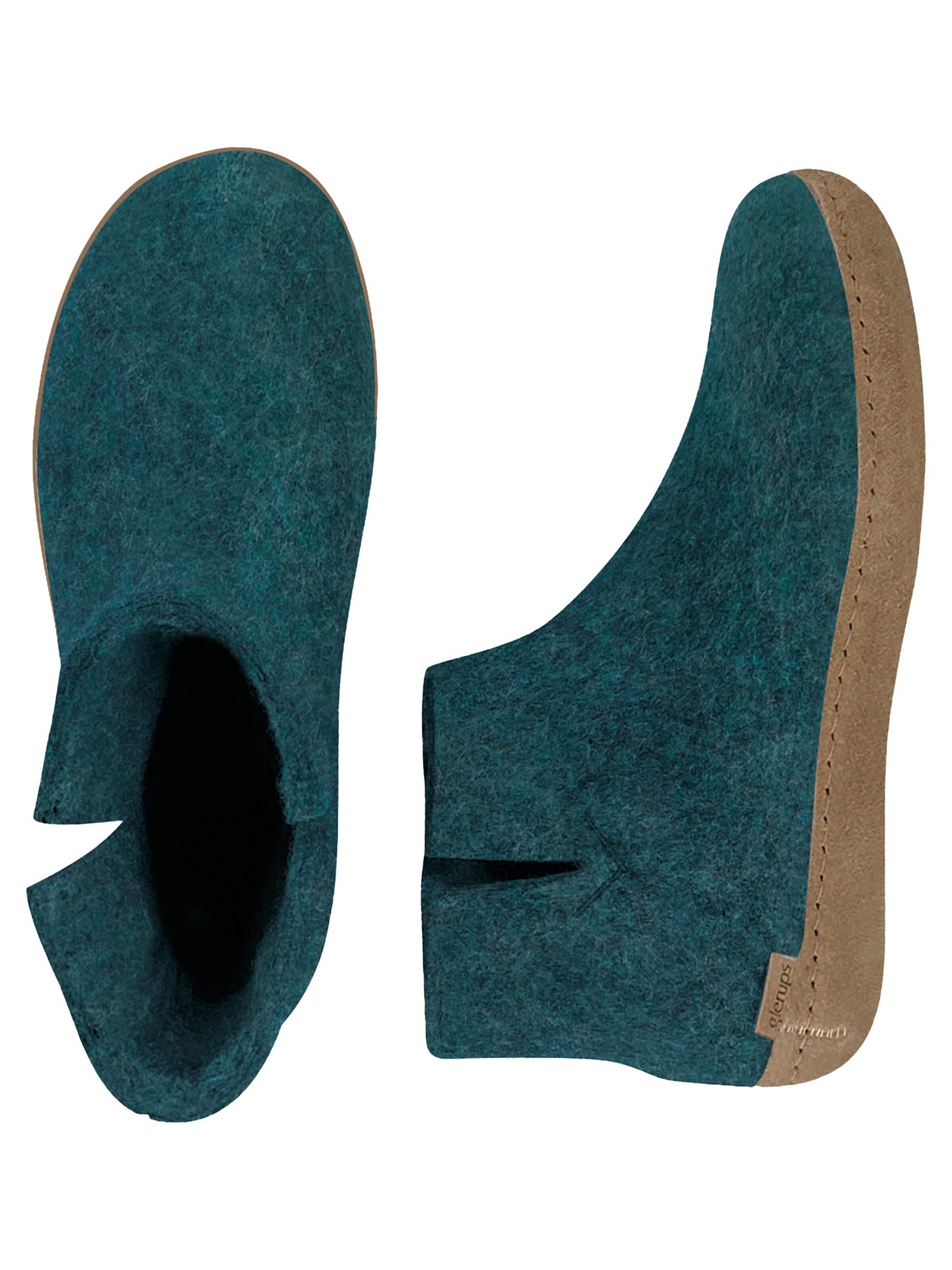 Glerups Slipper 'Ledersohle' in Green