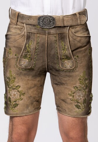 STOCKERPOINT Regular Trachtenhose 'Franz' in Braun: Vorderseite
