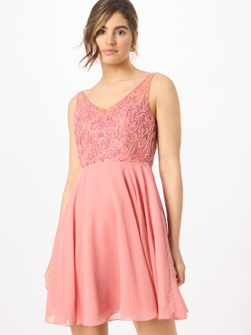 Robe de cocktail Laona en rose : devant