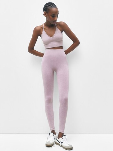 Coupe slim Leggings Pull&Bear en violet : devant