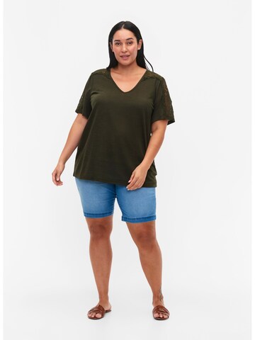 Zizzi Blouse in Groen: voorkant