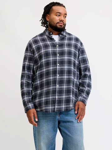 Jack & Jones Plus Comfort Fit Риза 'JJEFIELD' в синьо: отпред