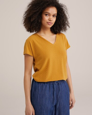 T-shirt WE Fashion en jaune : devant