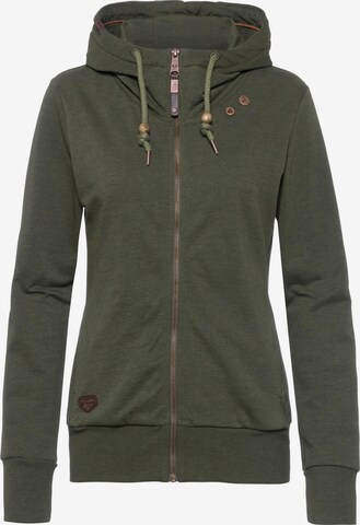 Ragwear Zip-Up Hoodie 'Paya' in Green: front