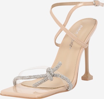 Public Desire Strap Sandals in Beige: front