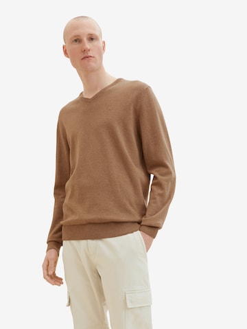 TOM TAILOR Regularny krój Sweter w kolorze brązowy