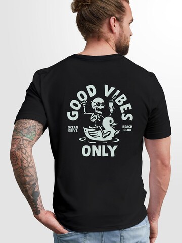 Neverless Shirt 'Good Vibes Rücken' in Black