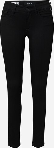 REPLAY Skinny Jeans 'NEW LUZ HYPERFLEX' i svart: framsida