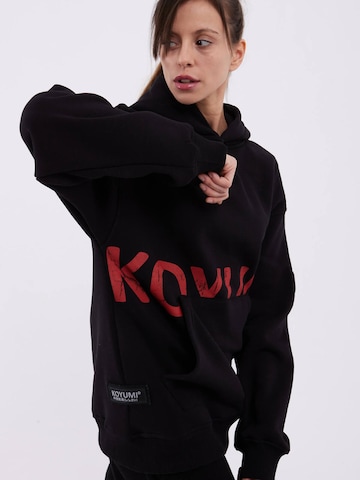 Koyumi Sweatshirt 'Unisex Oversize Hoodie – 3-Faden Stoff, innen angeraut , Suheyla Love it' in Black