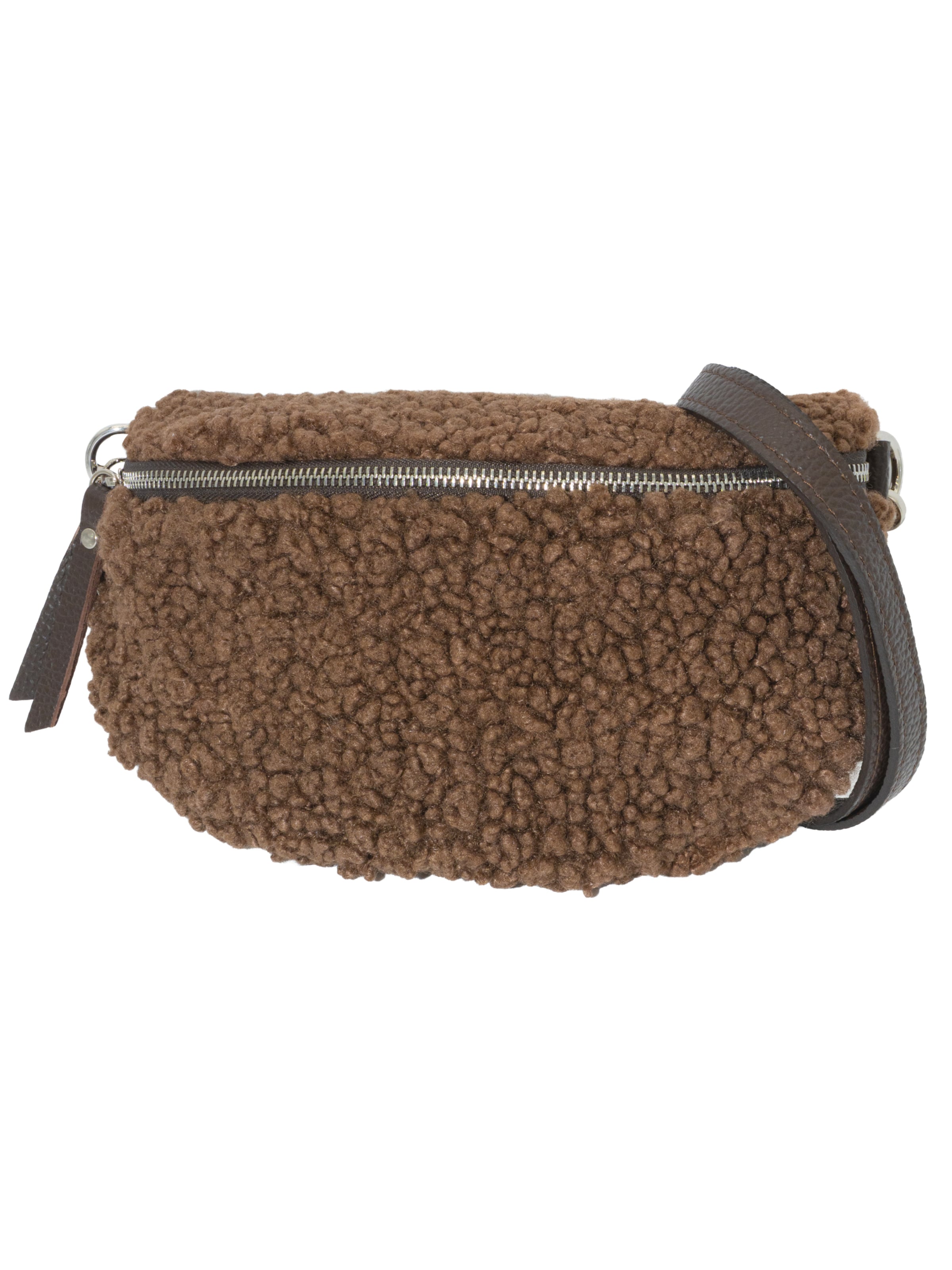 Seasons of April Sacs banane 'Curly' en brun foncé, Vue avec produit