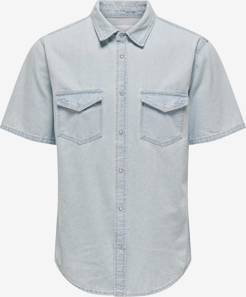 Coupe regular Chemise 'BANE' Only & Sons en bleu : devant