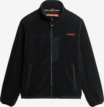 Superdry Fleece jas in Zwart: voorkant