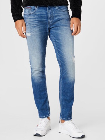 Tommy Jeans - Slimfit Vaquero 'Austin' en azul: frente