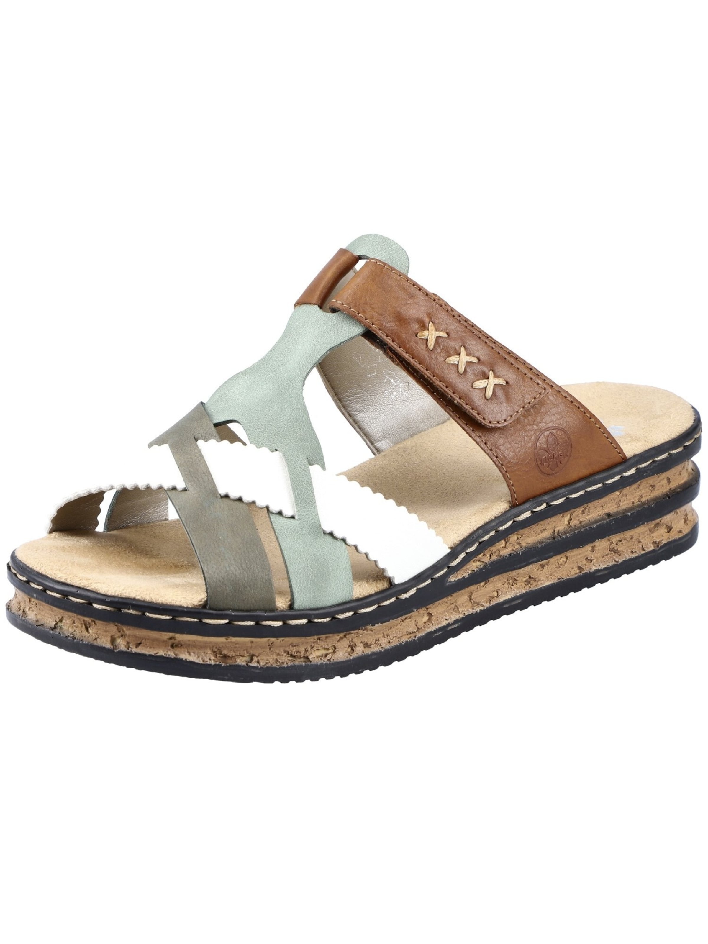 Rieker Pantolette in Grün: Vorderseite