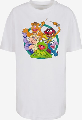 Maglia extra large 'Disney The Muppets Group Circle' di F4NT4STIC in bianco: frontale