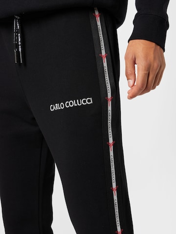 Carlo Colucci Tapered Trousers in Black