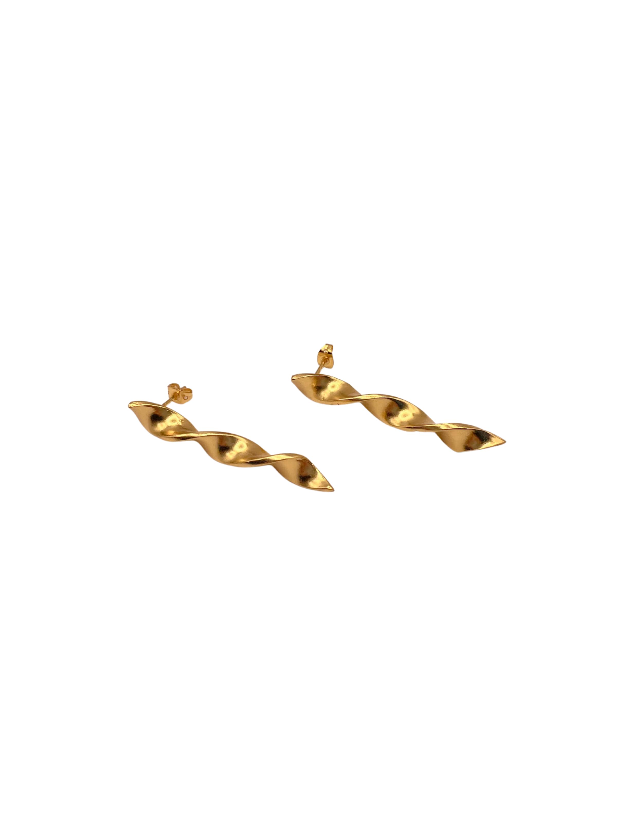 Boucles d'oreilles 'Golden Arc' Les Reines en or : devant